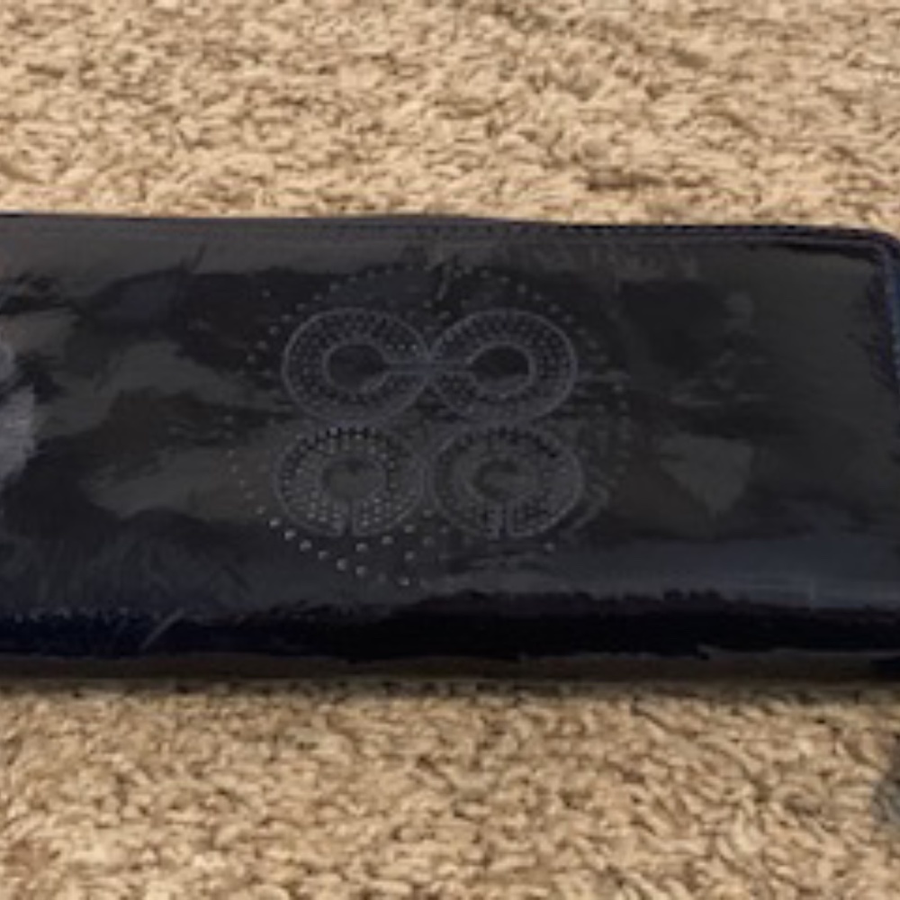 COACH ACCORDION WALLET NAVY BLUE LEATHER AUTHENTIC